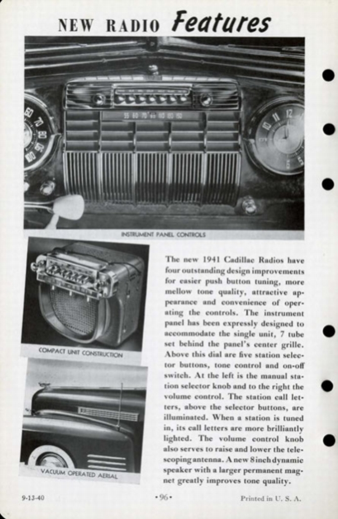 1941 Cadillac Salesmans Data Book Page 59